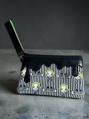 Beetlejuice Black and White The Drip Wristlet